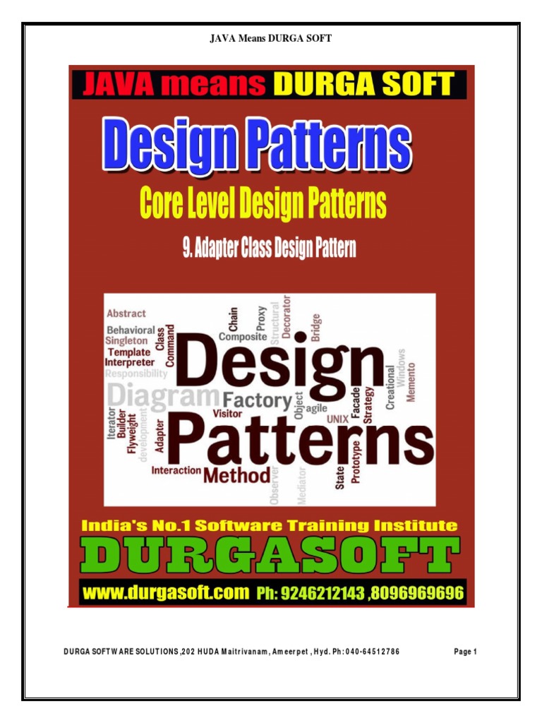 Adapter Class Design Pattern PDF Class Programming