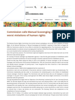 Commission Calls Manual Scavenging As One of The Worst Violations of Human Rights - National Human Rights Commission India PDF