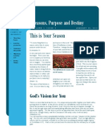 Seasons, Purpose and Destiny