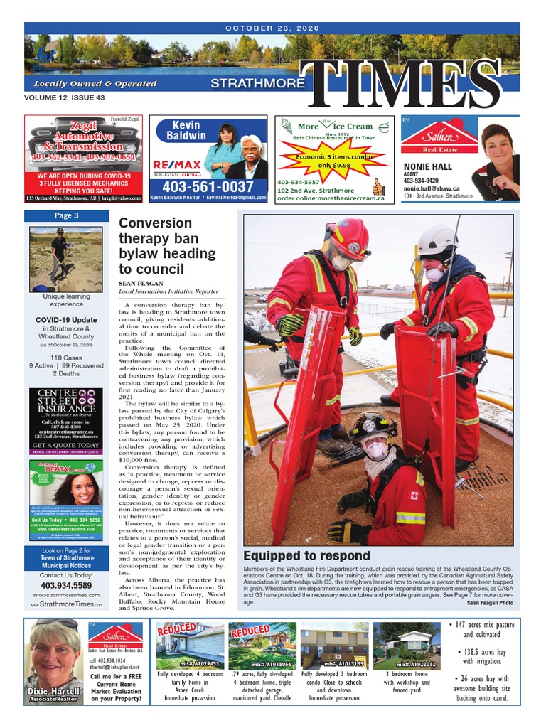 October 23, 2020 Strathmore Times PDF Archaeology Payments