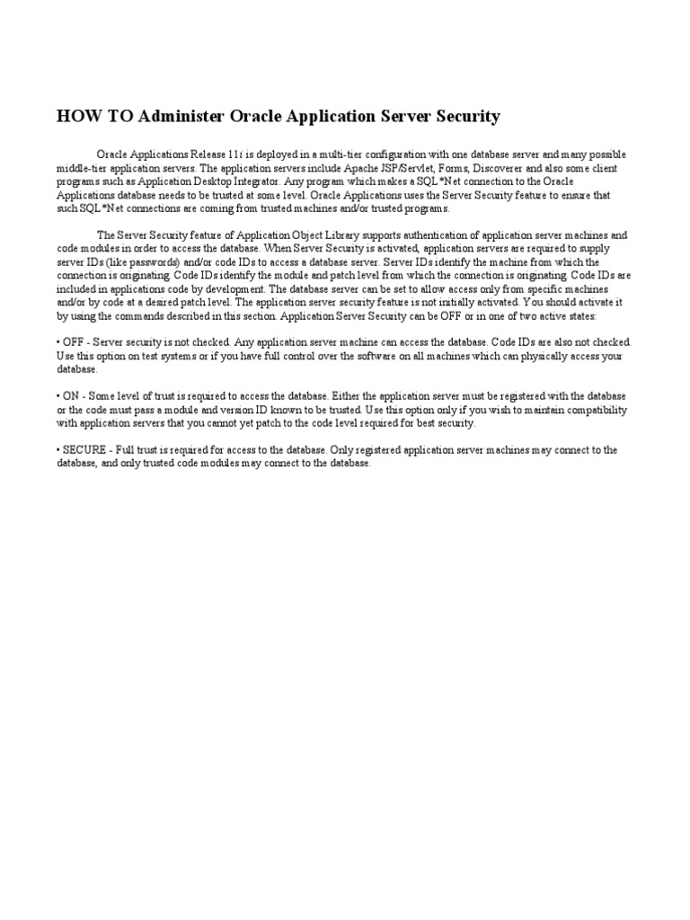 Administering Oracle Application Server Security | PDF | Business ...