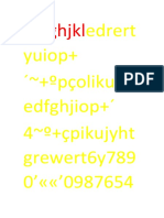 SDFGHJKL: Edrert Yuiop+ +ºpçolikuytr Edfghjiop+ 4 º+çpikujyht Grewert6y789 0' '0987654