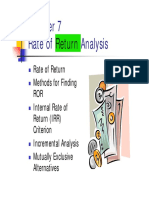 Chapter 7 Rate of Return Analysis