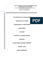 Reporte de Lectura Democracia y Educacion