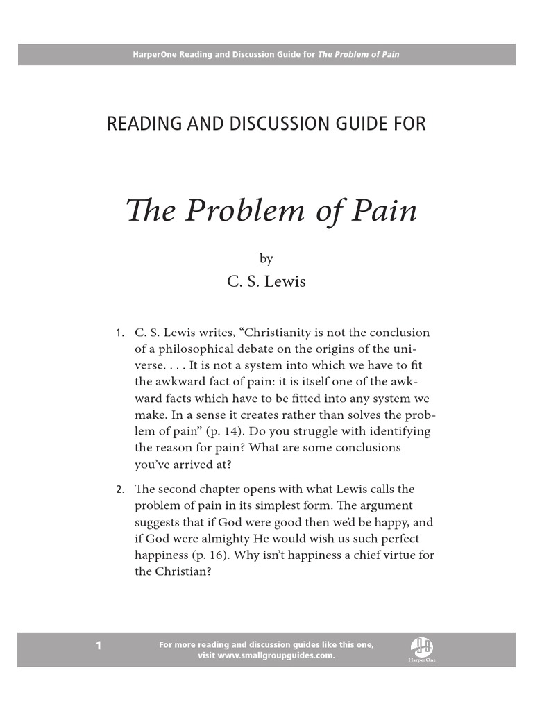 The Problem Of Pain Cs Lewis Sparknotes