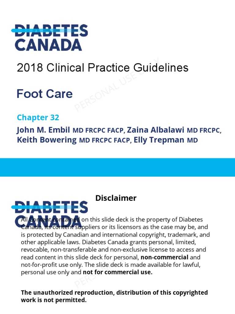 2018 Clinical Practice Guidelines Foot Care PDF Wound Diabetes