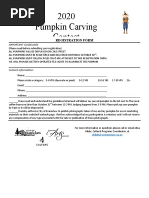 Enumclaw Pumpkin Contest Registration