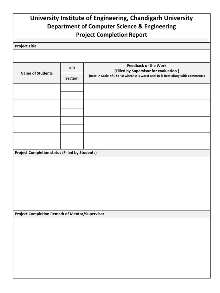 Project Completion Report Template | PDF | Art