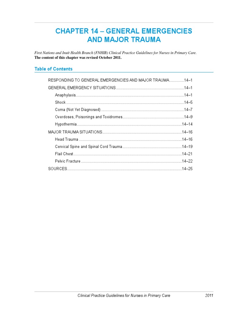 Emergency Guidelines for Nurses | PDF | Shock (Circulatory) | Major Trauma