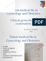 Tema 1b Patient Medical File in Gynecology and Obstetrics. Clinical Gynecological and Obstetrical Examination.
