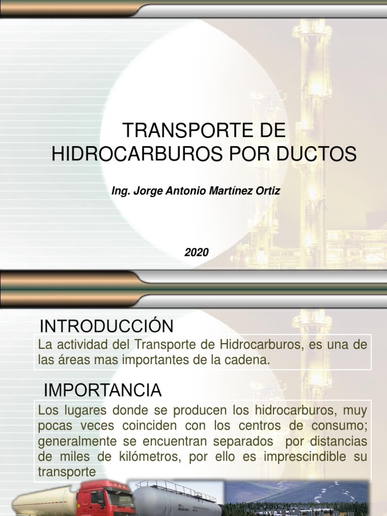 Presentación Transporte Por Ductos | PDF | Petróleo | Refinería de petróleo