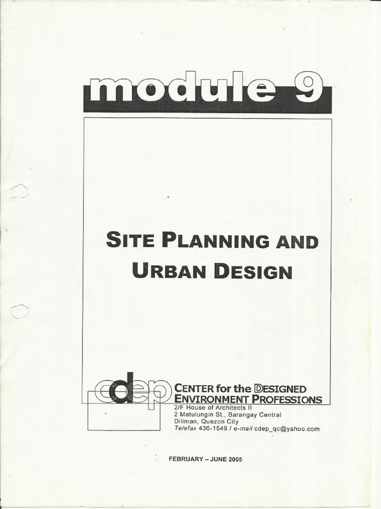 Module - Site Planning and Urban Design PDF | PDF