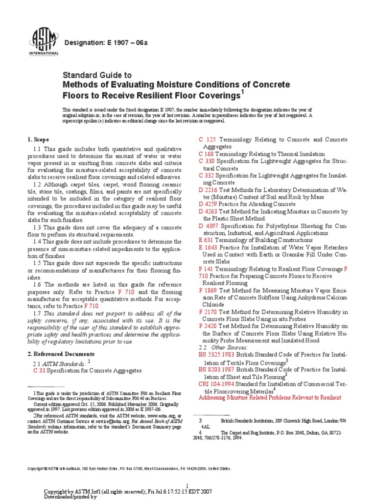 Astm e 1907 | PDF | Flooring | Concrete