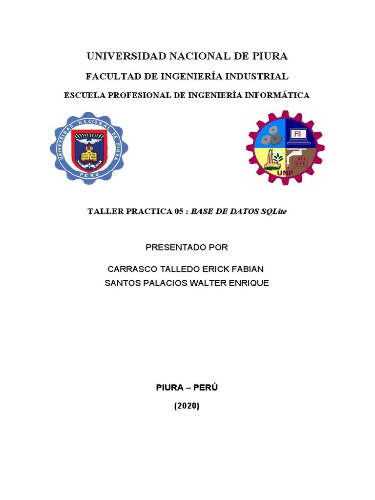Taller Practica 05 - SQLite | PDF | SQL | Bases de datos
