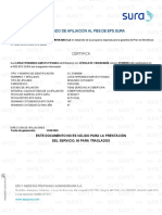 Certificado o Formulario de Afiliacion Radicado de Salud y Pension