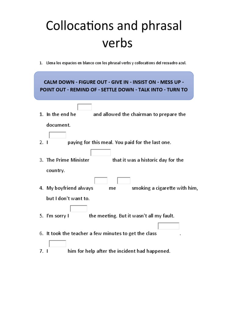 Collocations Phrasal Verbs | PDF