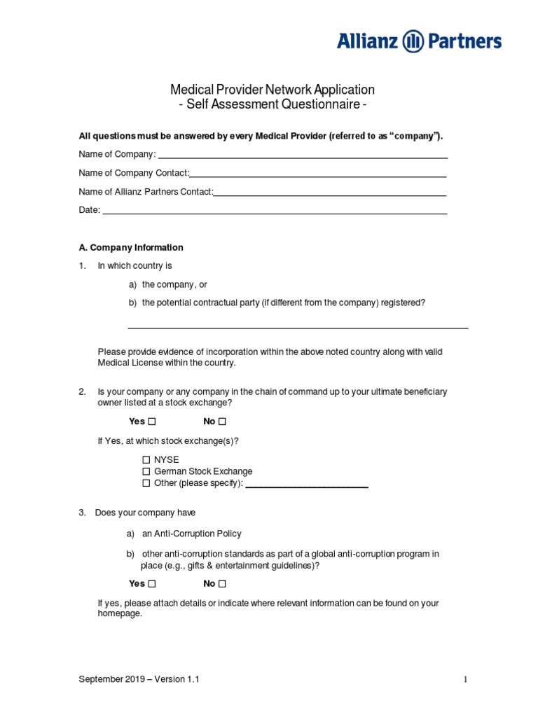 Medical Provider Network Application Form | PDF | Professional ...