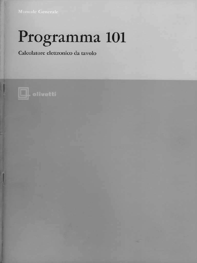 Manuale Olivetti Programma 101 PDF | PDF