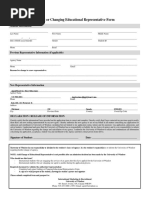 Adding or Changing Educational Representative Form: Student Information