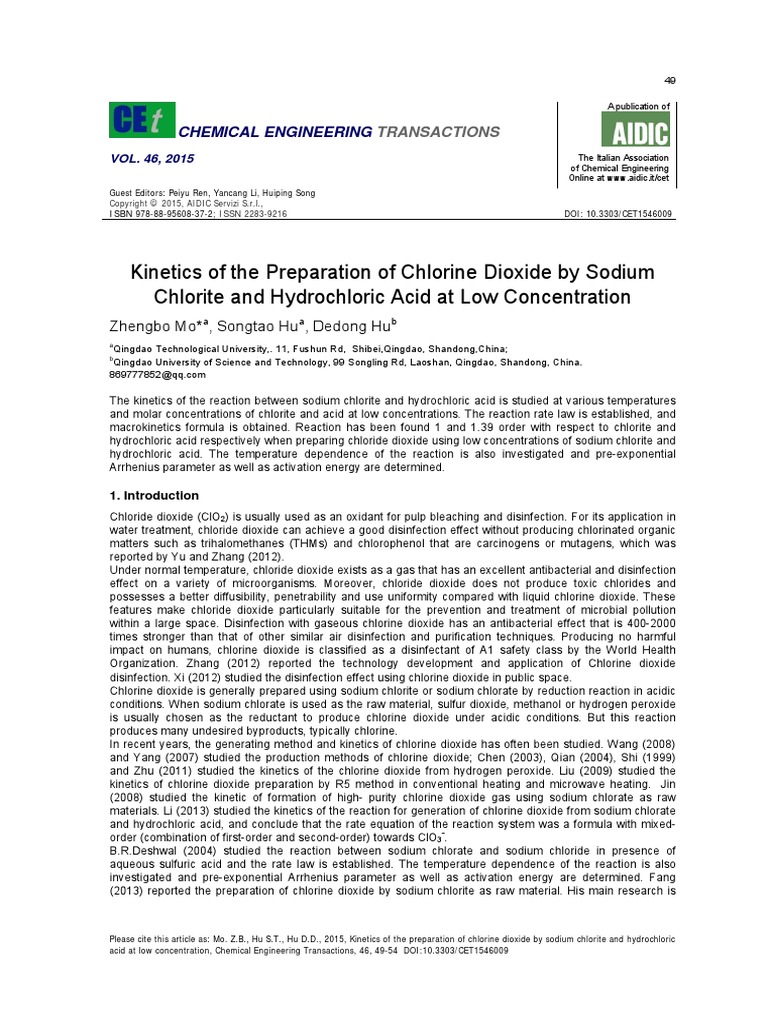 009 PDF PDF Chlorine Reaction Rate