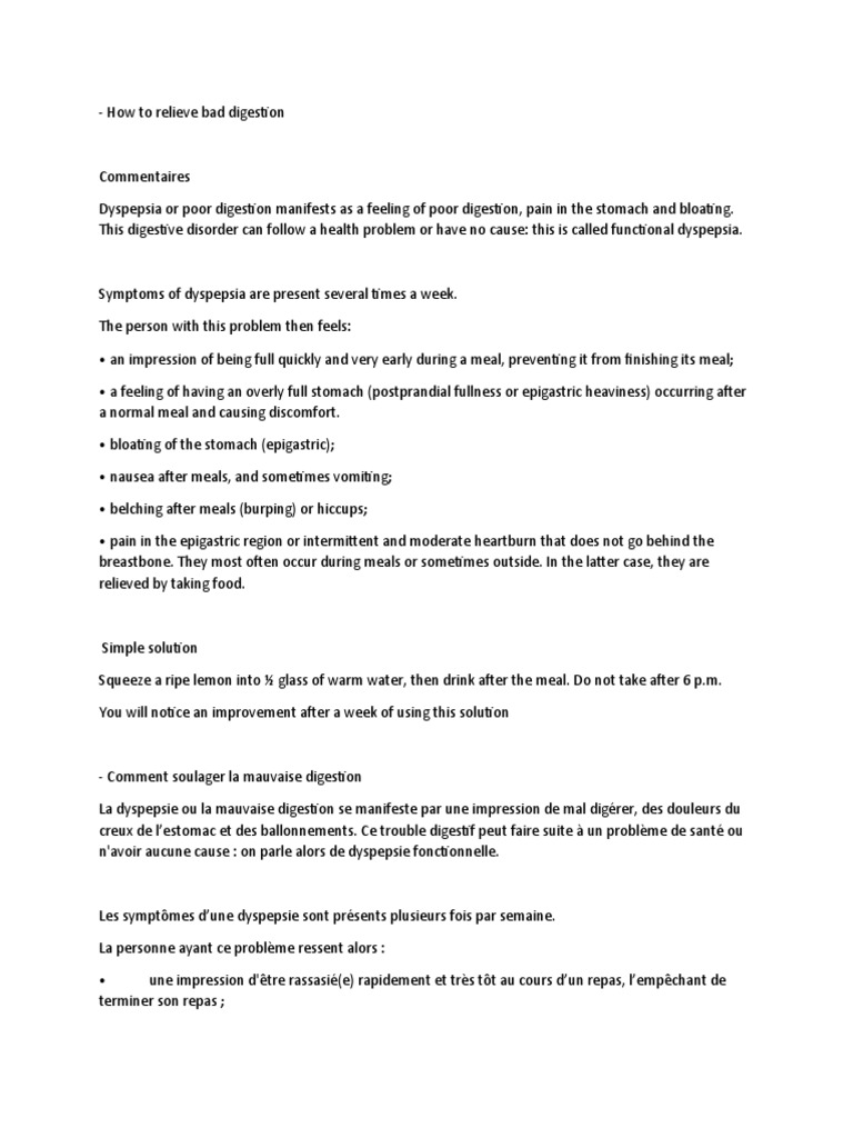 How To Relieve Bad Digestion Gastroenterologie Maladies Digestives
