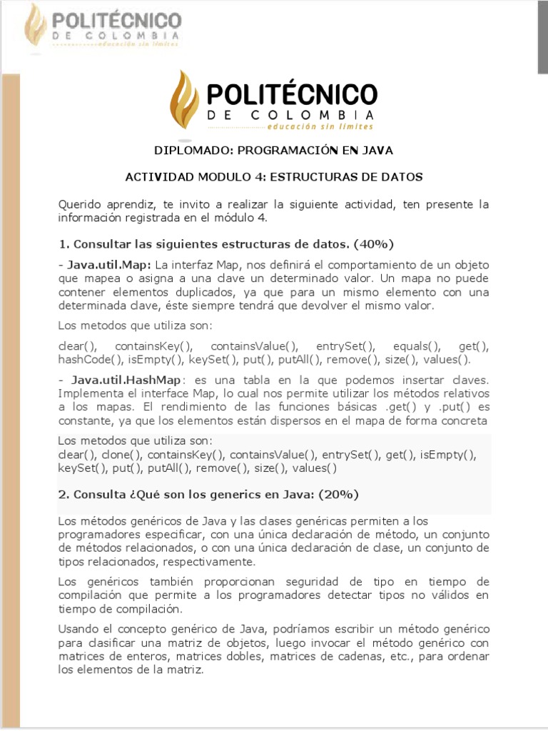 Métodos y Estructuras de Datos en Java | PDF | Java (lenguaje de ...