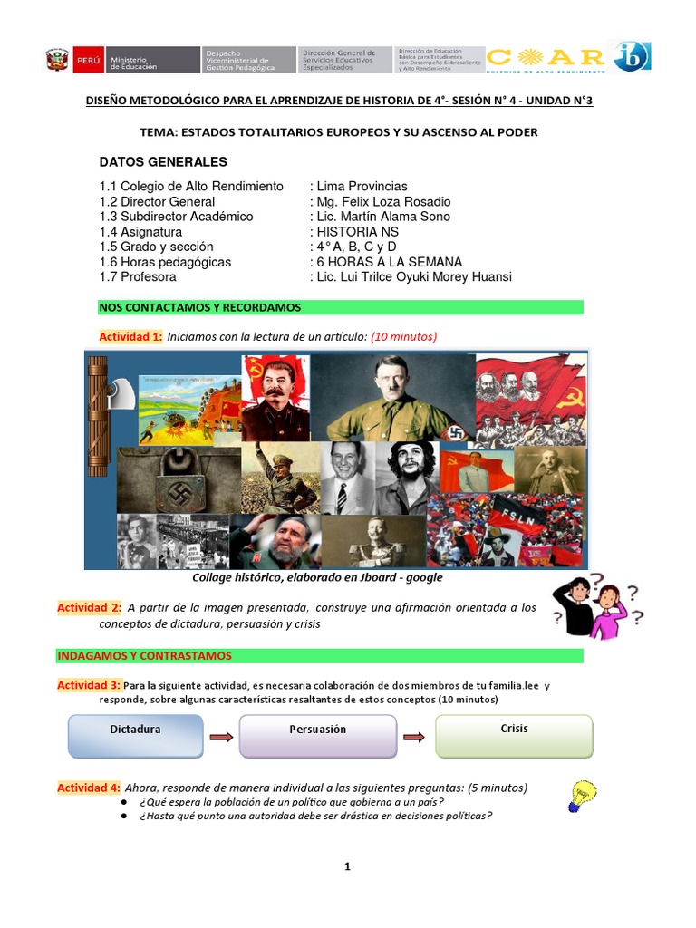 Sesiòn 4: Ascenso Al Poder Del Régimen Totalitario | PDF | Aprendizaje ...