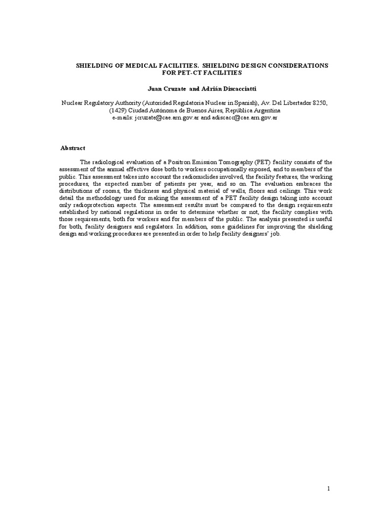 CT-PET Shielding Desing | PDF | Positron Emission Tomography ...