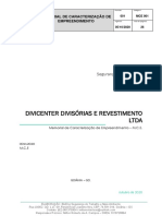 Divicenter Divisórias E Revestimento Ltda: Memorial de Caracterização de Empreendimento