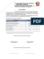 Acta de Entrega