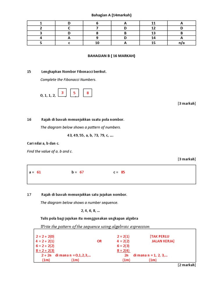 Skema Ujian Pengesanan Matematik Tingkatan 2 2020 Pdf Aljabar Mengajar Matematika