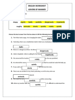 English Worksheet Adverb of Manner: Name: Arden Rasya Permana Grade: 4.1