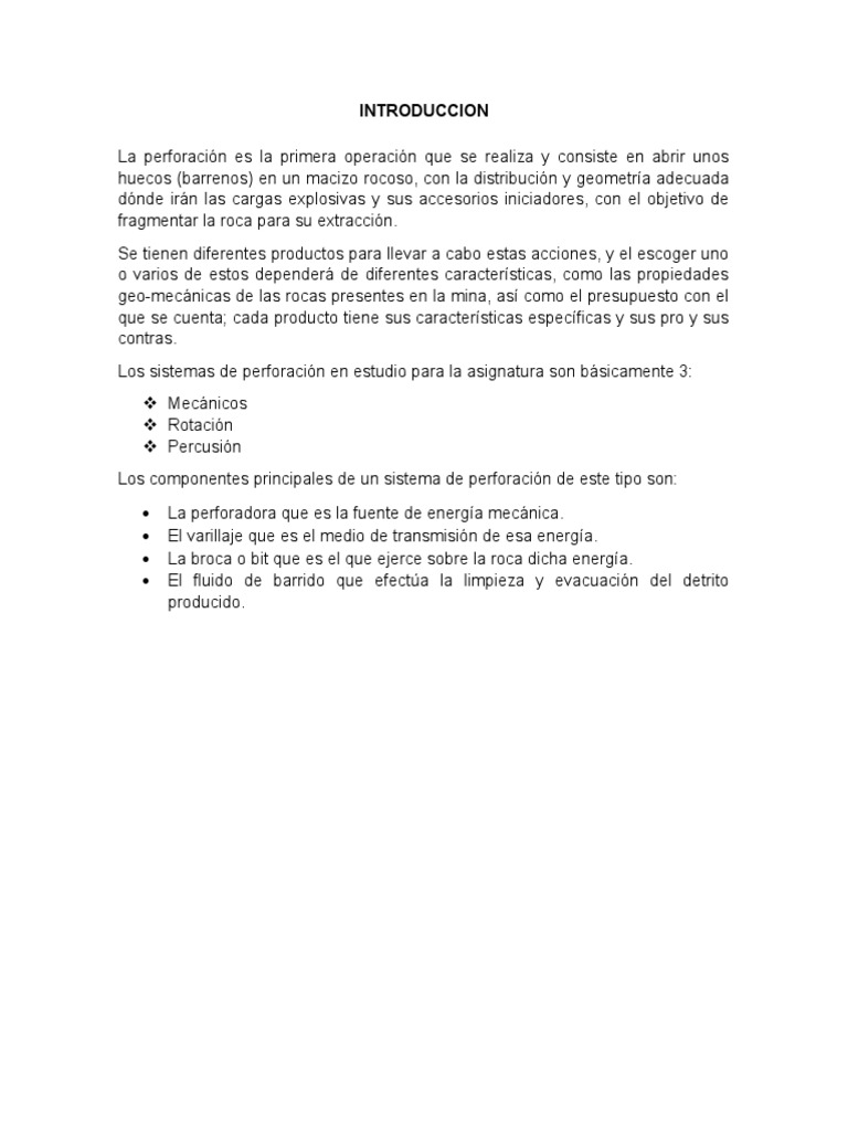 Perforacion | PDF | Minería | Neumático