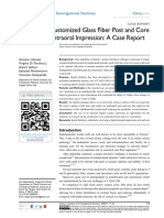 CAD/CAM Customized Glass Fiber Post and Core With Digital Intraoral Impression: A Case Report