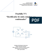 Pruebilla N°1 Rectificador de Onda Completa Con Condensador