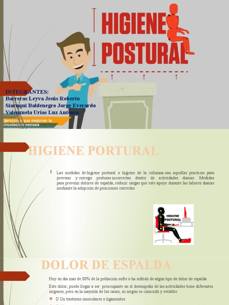 Consejos para una Higiene Postural | PDF | Dolor lumbar | La columna ...