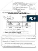 Fund Raising For The Sri Prichard Old Folks' Home: Category Age Fee