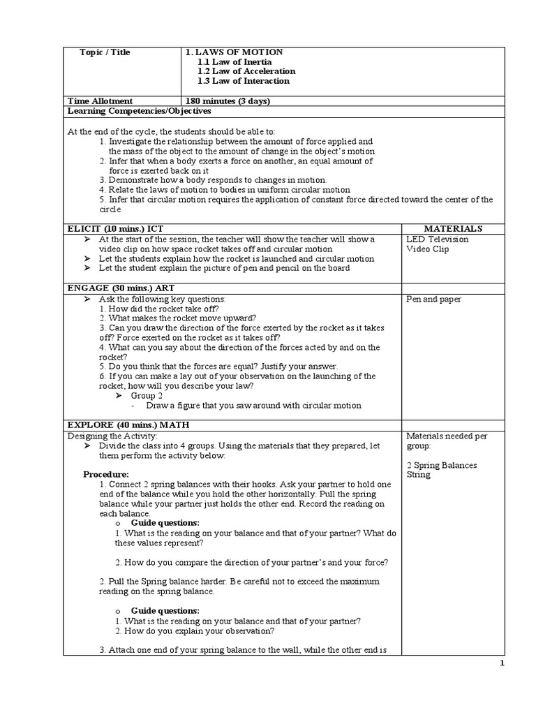 Grade 8 Lesson Exemplar Consolidated-1 | PDF | Force | Sound