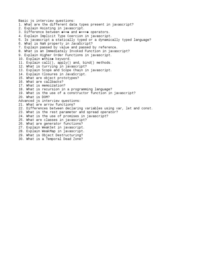 JS Questions PDF