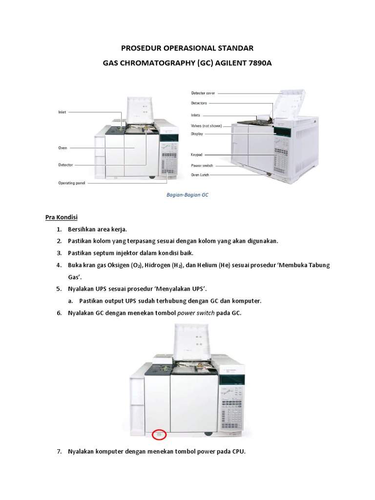 Prosedur Operasional GC Agilent 7890A | PDF