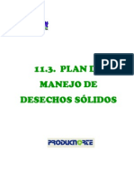 11.3 Plan de Desechos