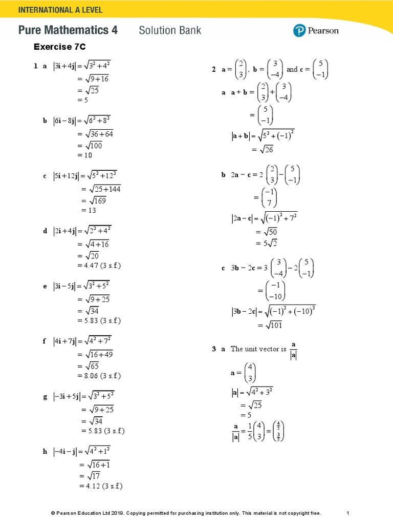Exercise 7C: 1 A I J 2 A | PDF | Algebra | Rotation