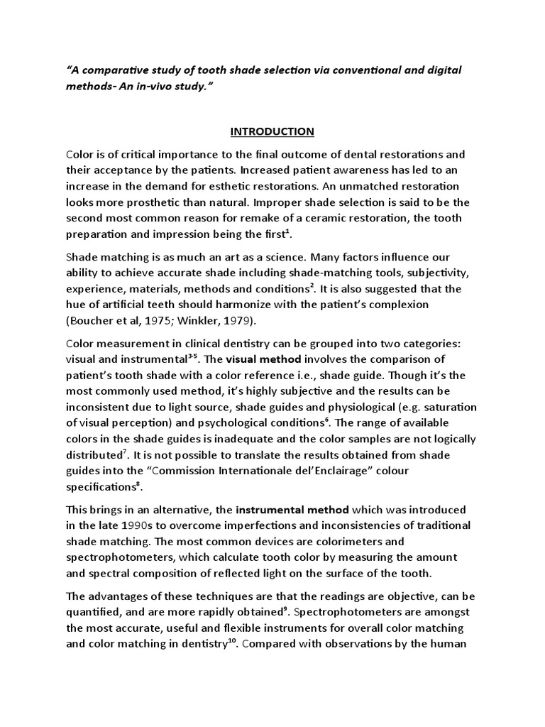 A Comparative Study of Tooth Shade Selection Via Conventional and ...