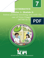 Quarter 1 - Module 2:: Solves Prolems Involving Sets With The Use of Venn Diagram (M7NS-Ib-1)