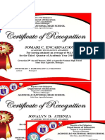 honor certificate