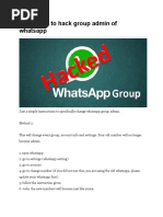 4 Methods To Hack Group Admin of Whatsapp