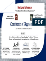 National Webinar: Certificate of Appreciation