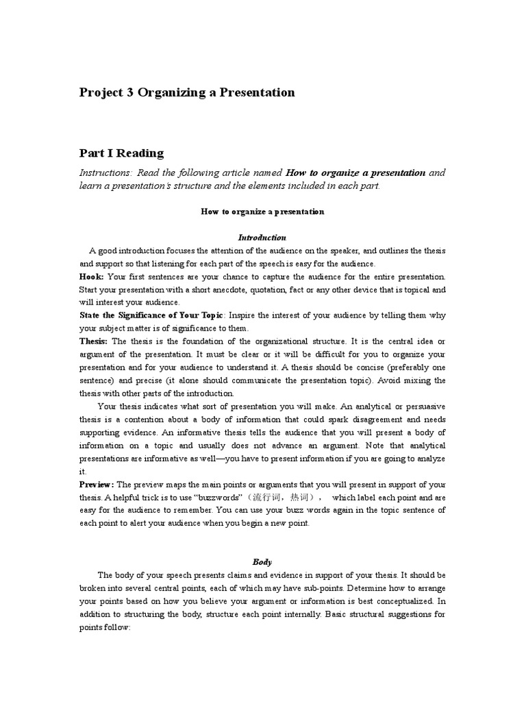Structuring Your Presentation Effectively | PDF | Attention | Argument