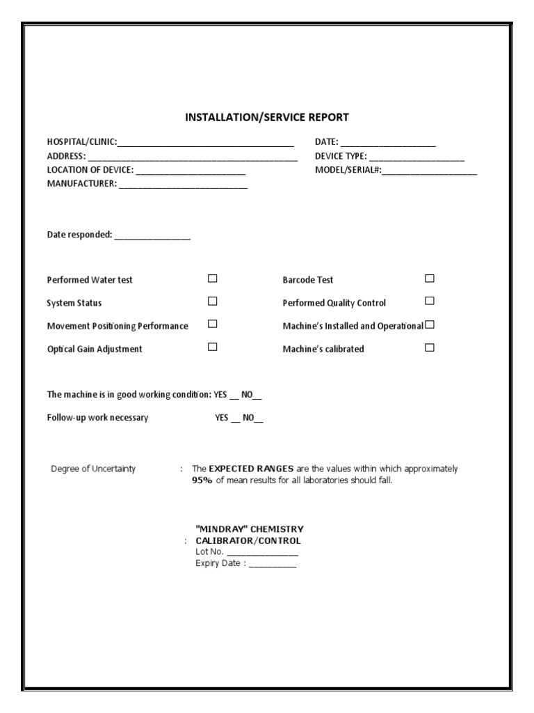 Hospital Device Installation Report | PDF