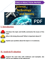 Science, Technology and Society: Guide To Writing A Reaction Paper